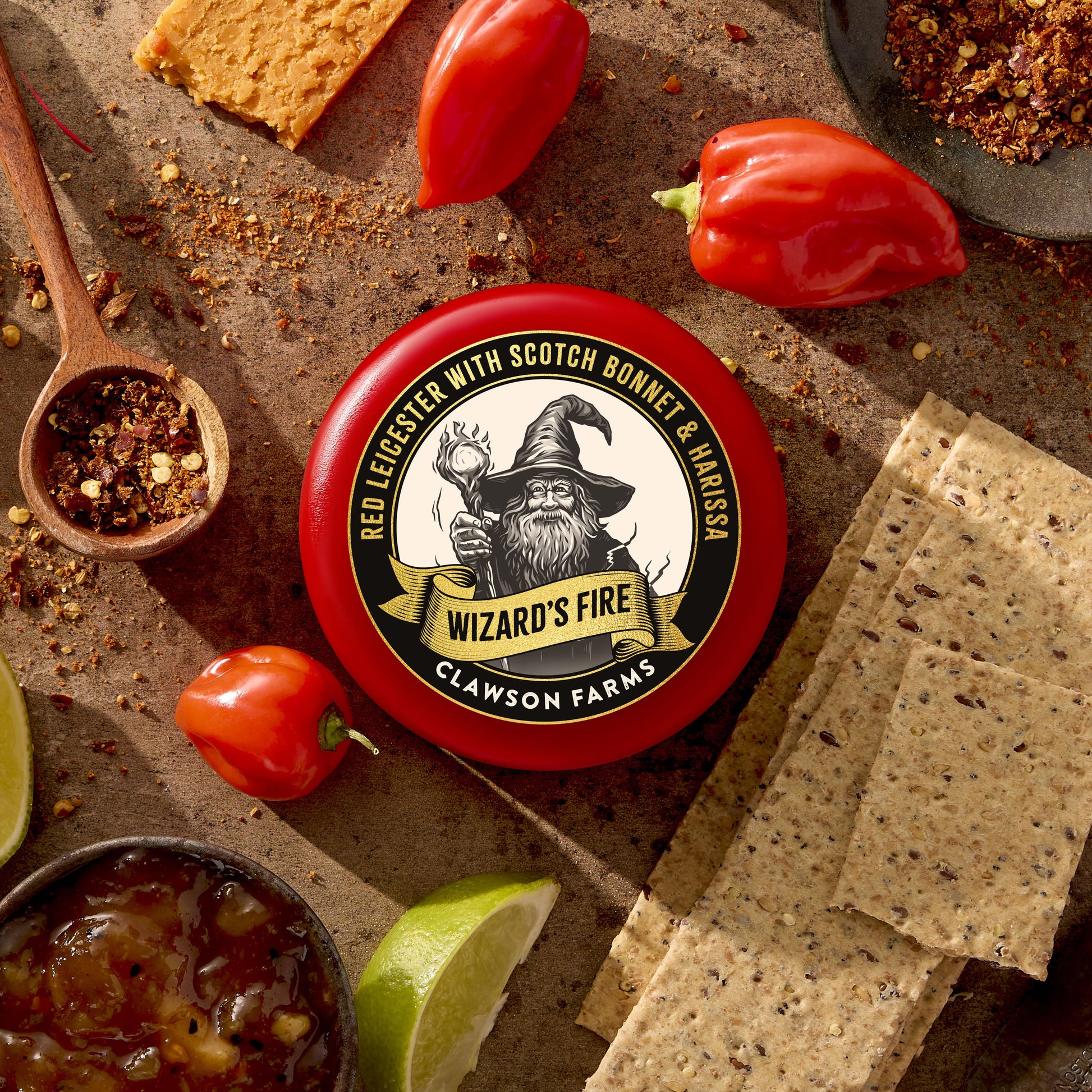 Wizard's Fire - Red Leicester, Chilli & Harissa – Ye Olde Pork Pie Shoppe