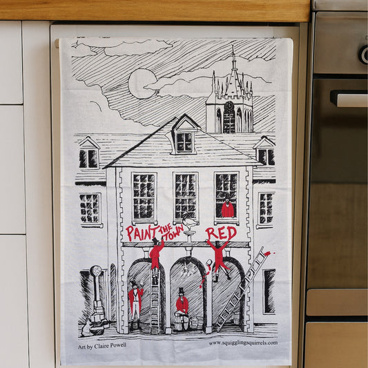 Paint The Town Red Tea Towel